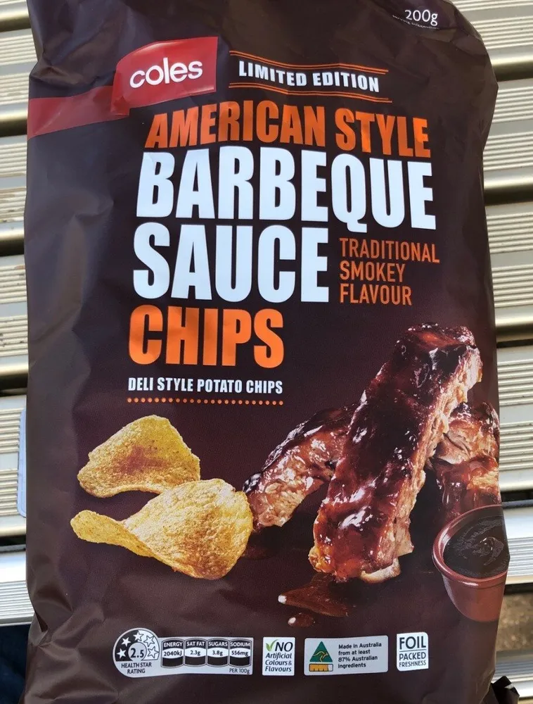 American style barbecue sauce chips