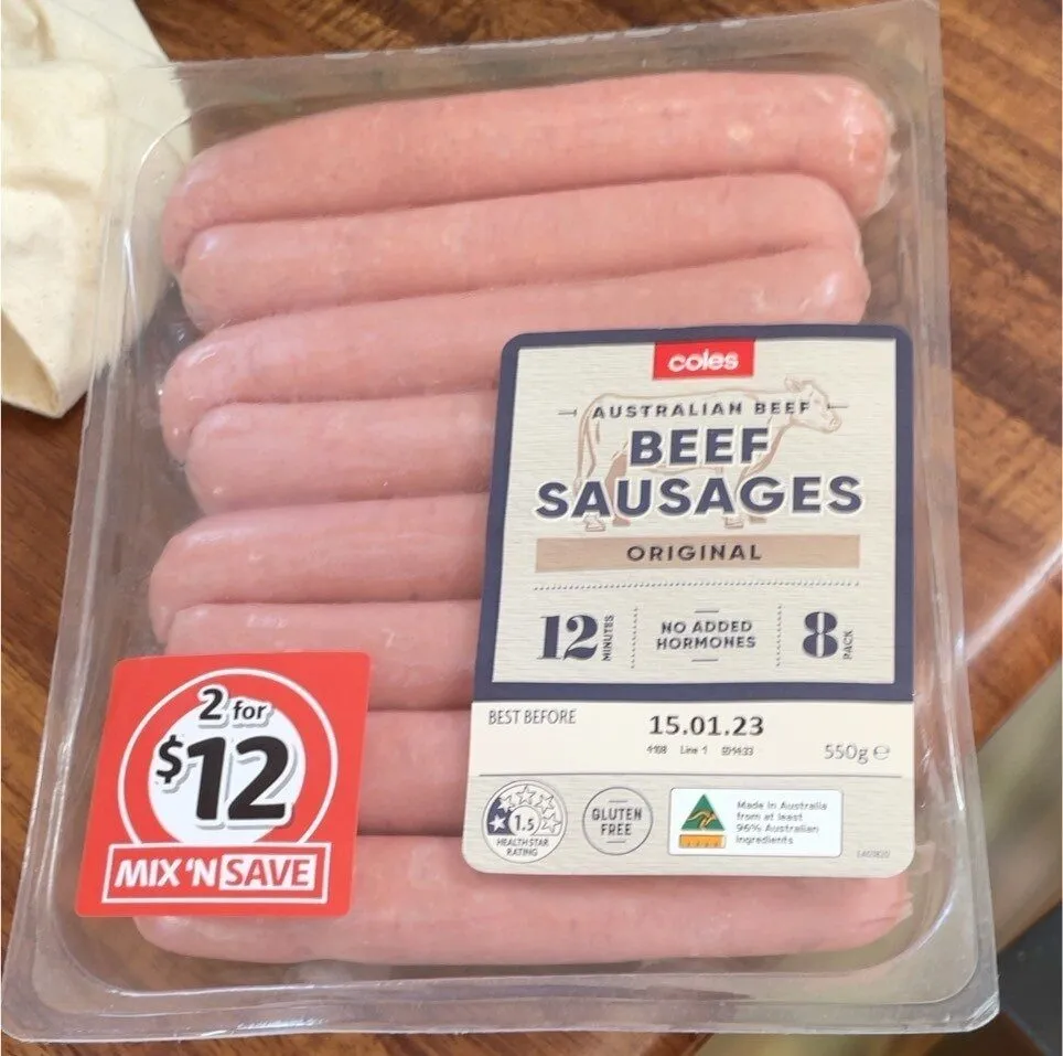 Australian Beef Sausages Original