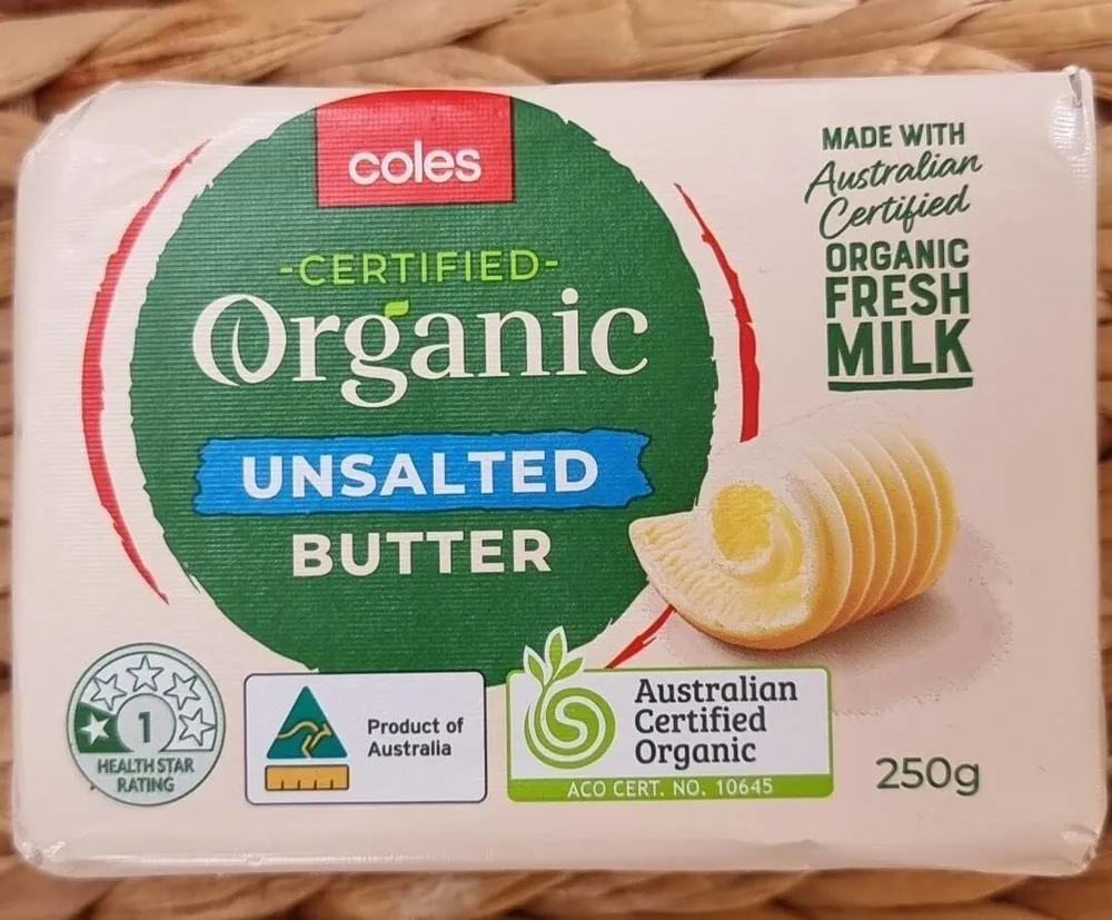 Certified Organic Unsalted butter