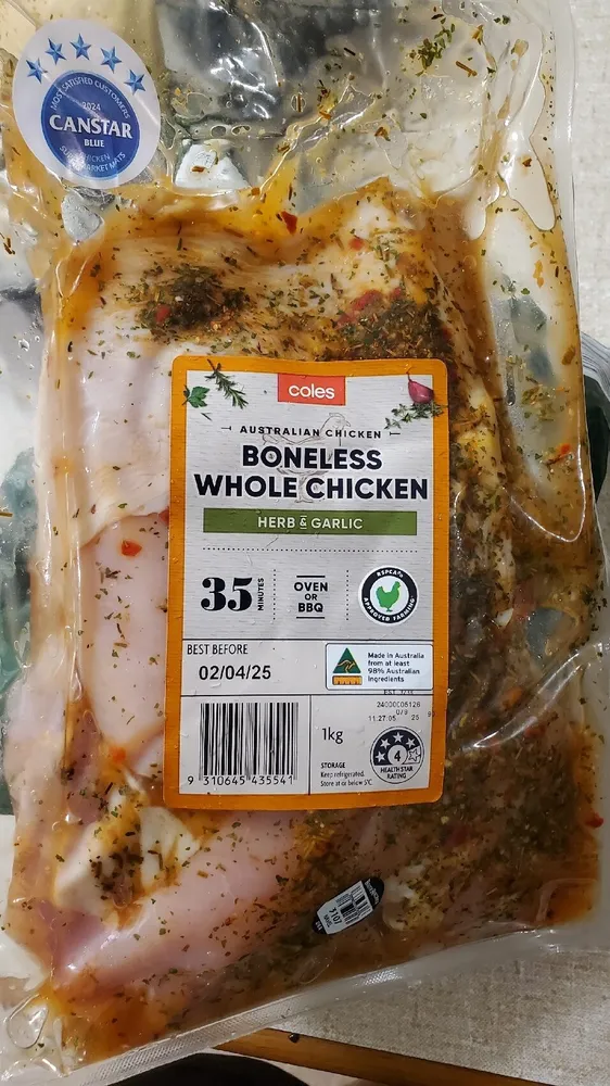 WHOLE CHICKEN BONELESS HERB & GARLIC
