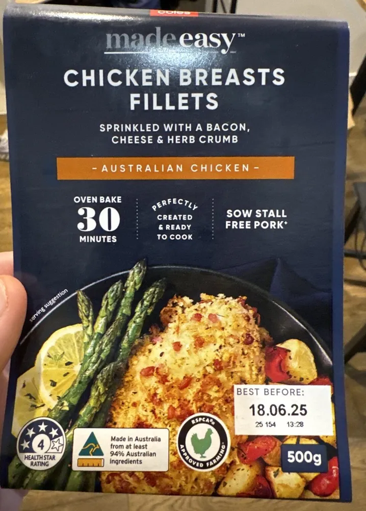 Chicken Breast Fillets With Crumb And Parmesan