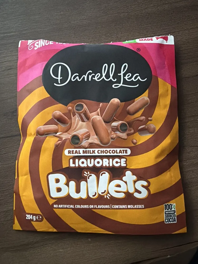 Real Milk Chocolate Liquorice Bullets