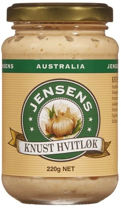 Hvitløk Knust 220g Jensen