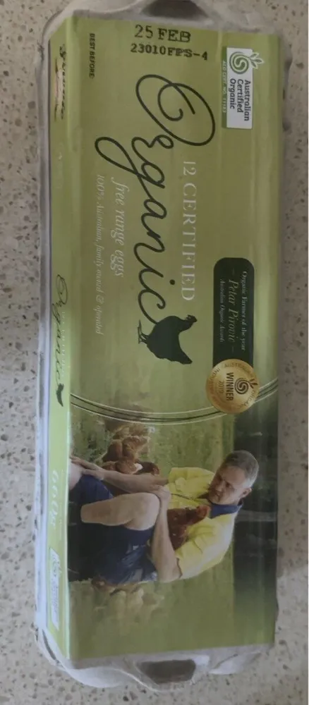 Organic free range eggs
