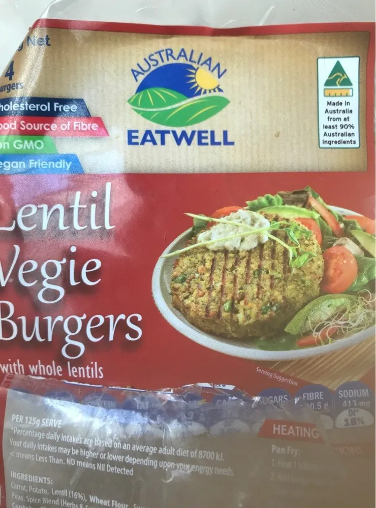 Lentil vegie burgers