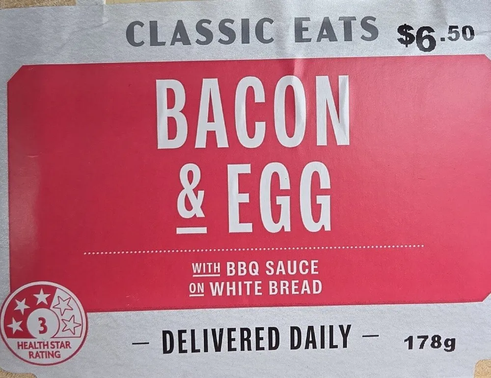 Bacon And Egg Sandwich On White Bread