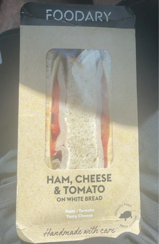 Ham, Cheese & Tomato on White Bread