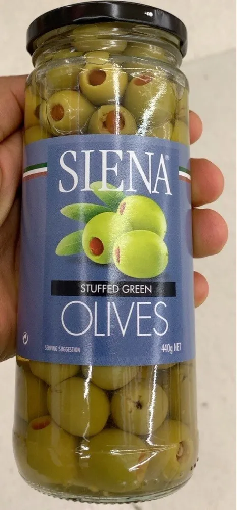 Siena 12x450gm Stuffed Green Olives