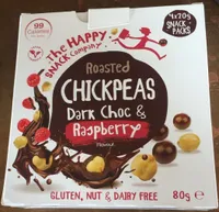 Roasted chickpeas dark chocolate and raspberry flavour