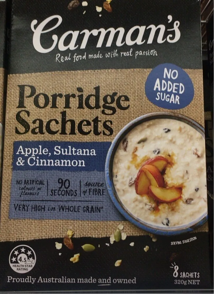 Porridge Sachets Apple, Sultana & Cinnamon