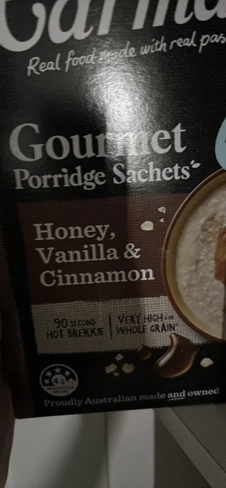 Gourmet Porridge Sachets Honey, Vanilla & Cinnamon