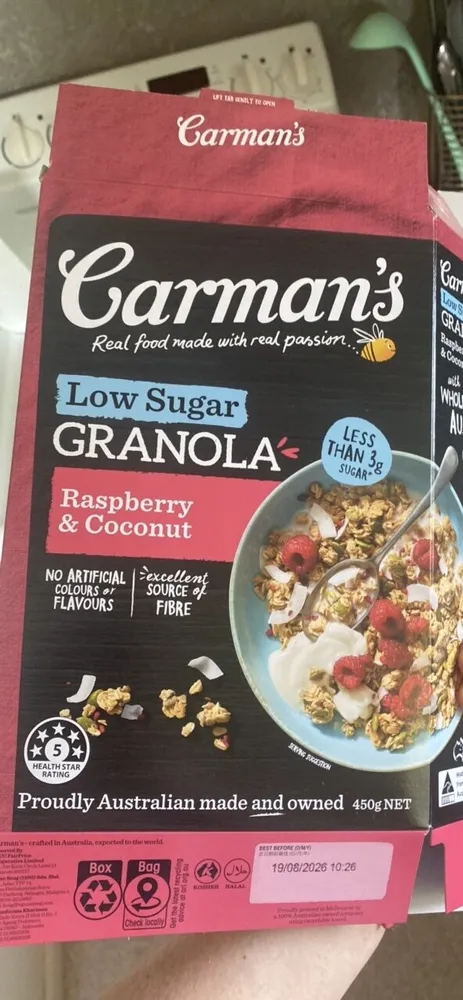 Low Sugar Granola Raspberry & Coconut