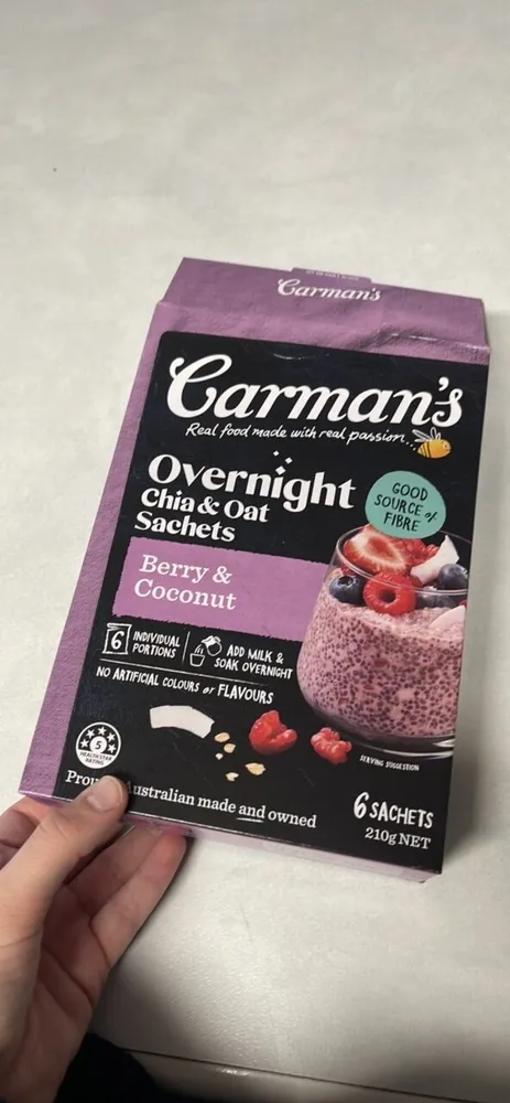 Overnight Chia & Oat Sachets Berry & Coconut
