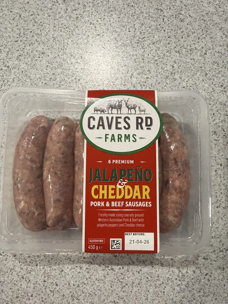 Jalapeño & Cheddar Pork & Beef Sausages