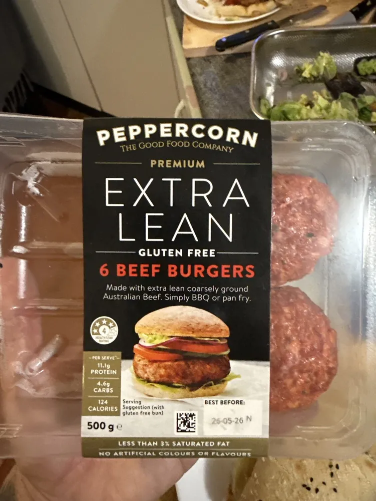 EXTRA LEAN 6 BEEF BURGERS