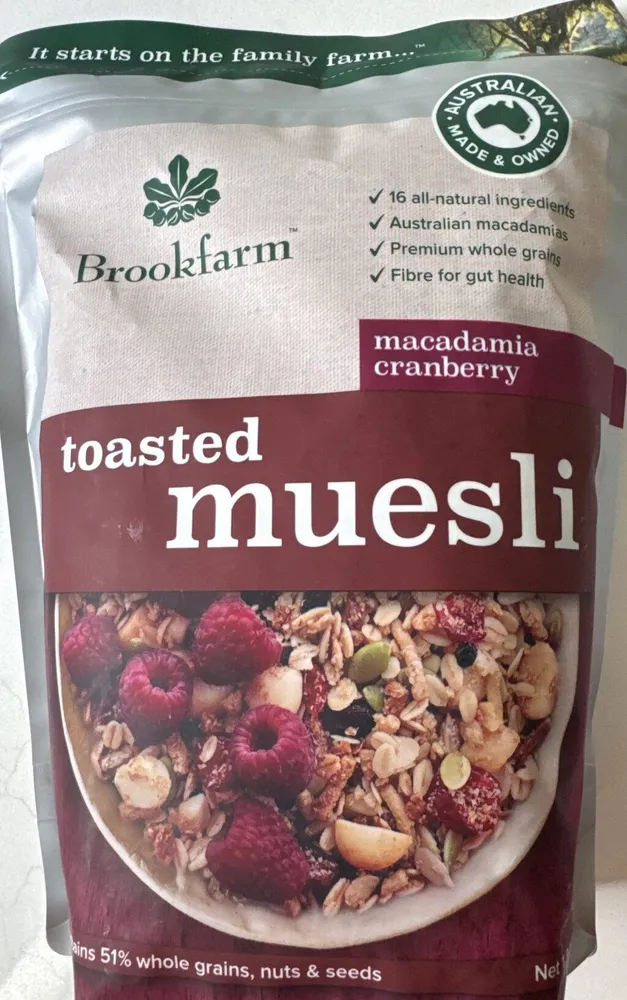 toasted muesli macadamia cranberry