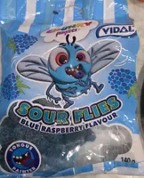 Sour Flies Bkue Raspberry Flavour Candy