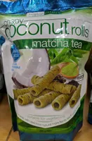Crispy coconut roll matcha tea