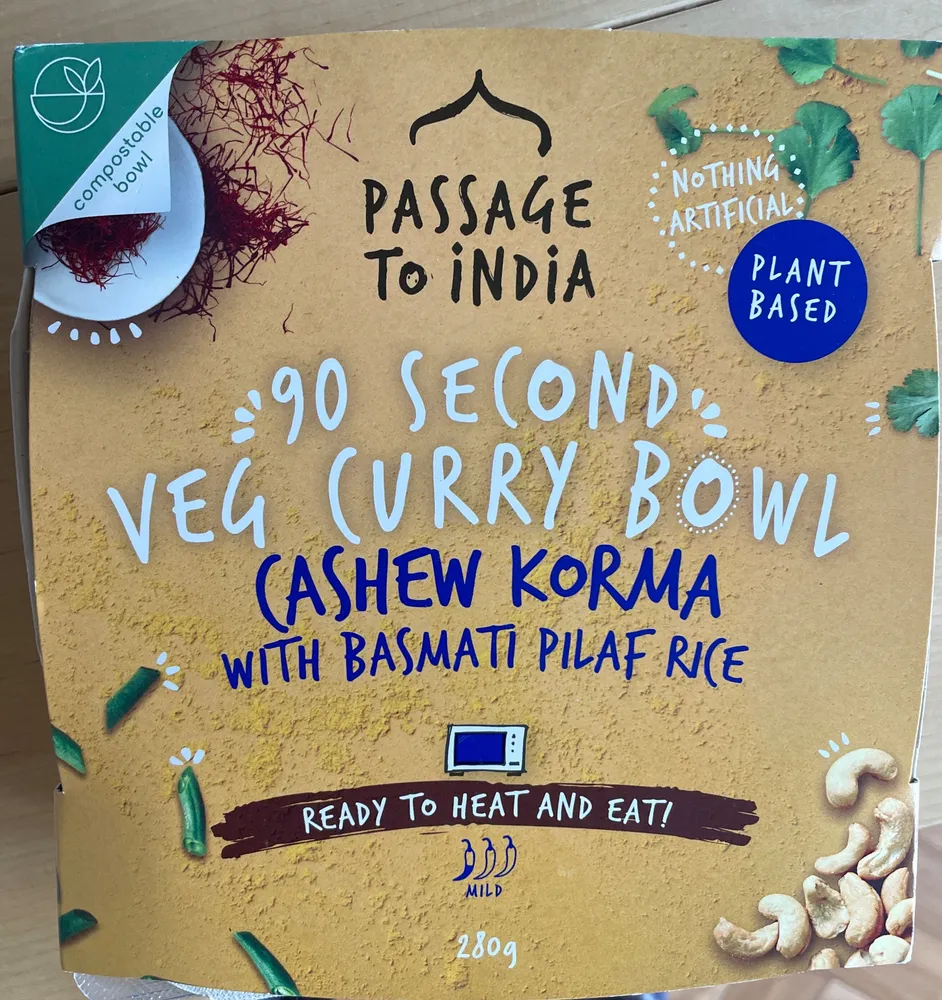 90 second veg curry bowl