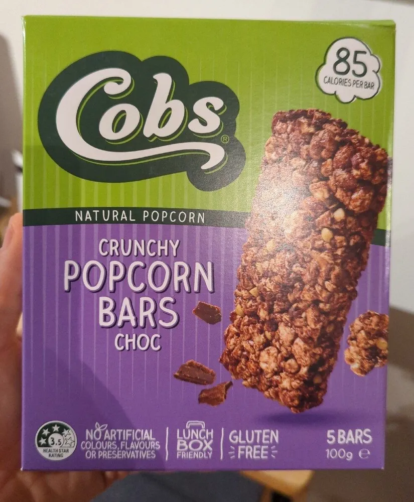 Crunchy Popcorn Bars Choc