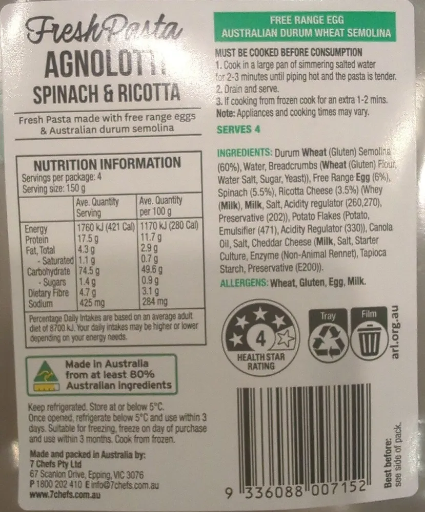 Agnoloti Spinach &Ricotta