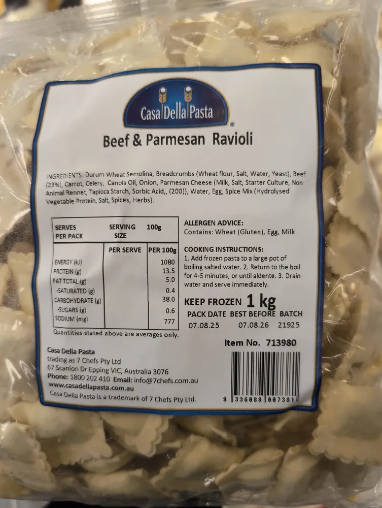 Beef And Parmasan Ravioli