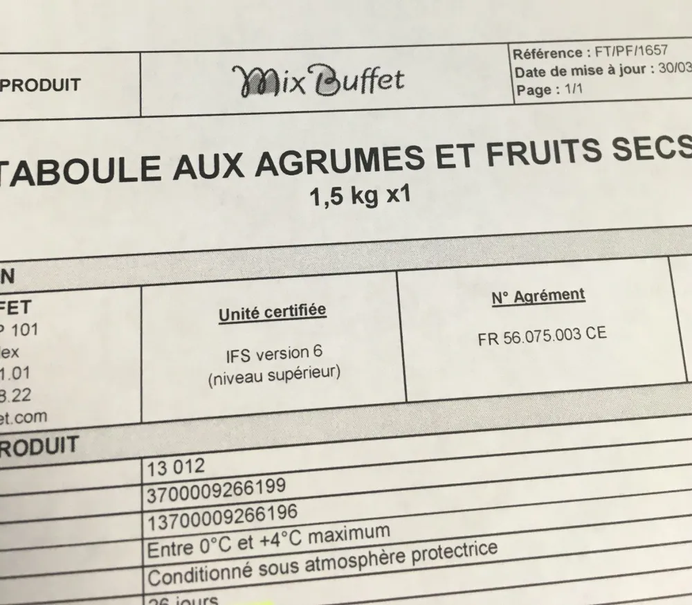 Taboule aux agrumes et fruits secs