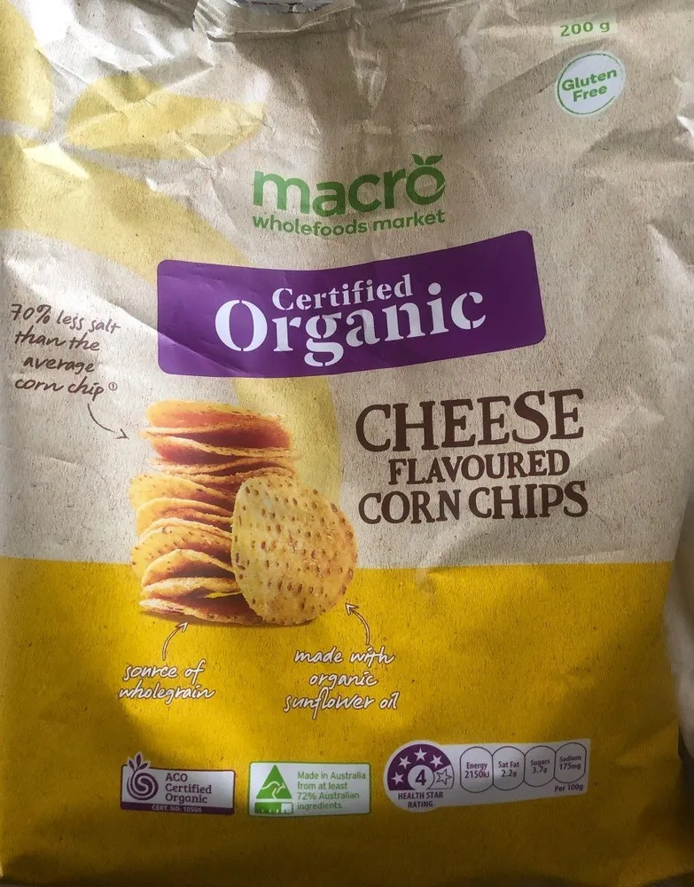 Cheese flavored corn chips