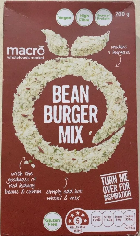 Bean burger mix