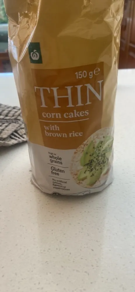 Thin corn cakes with brown rice