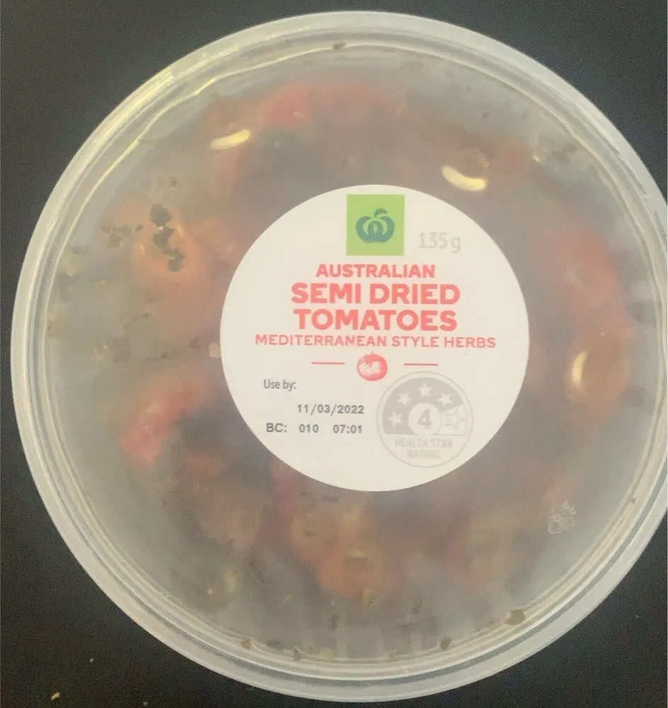 Australian Semi Dried Tomatoes Mediterranean Style Herbs