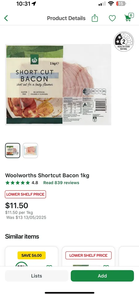 SHORT CUT BACON