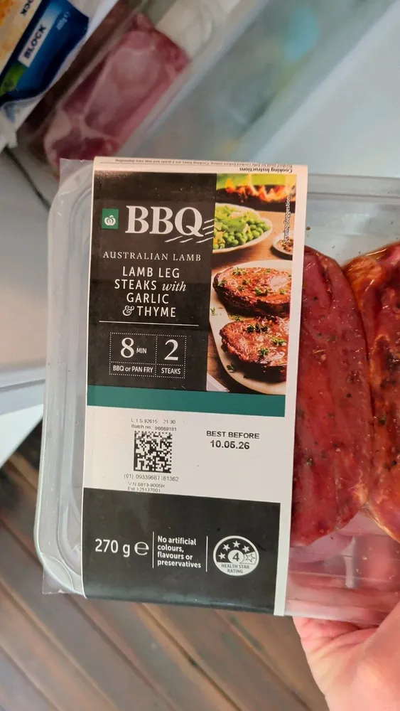 BBQ Australian Lamb Leg Steaks with Garlic & Thyme