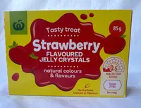 Strawberry flavoured jelly crystals