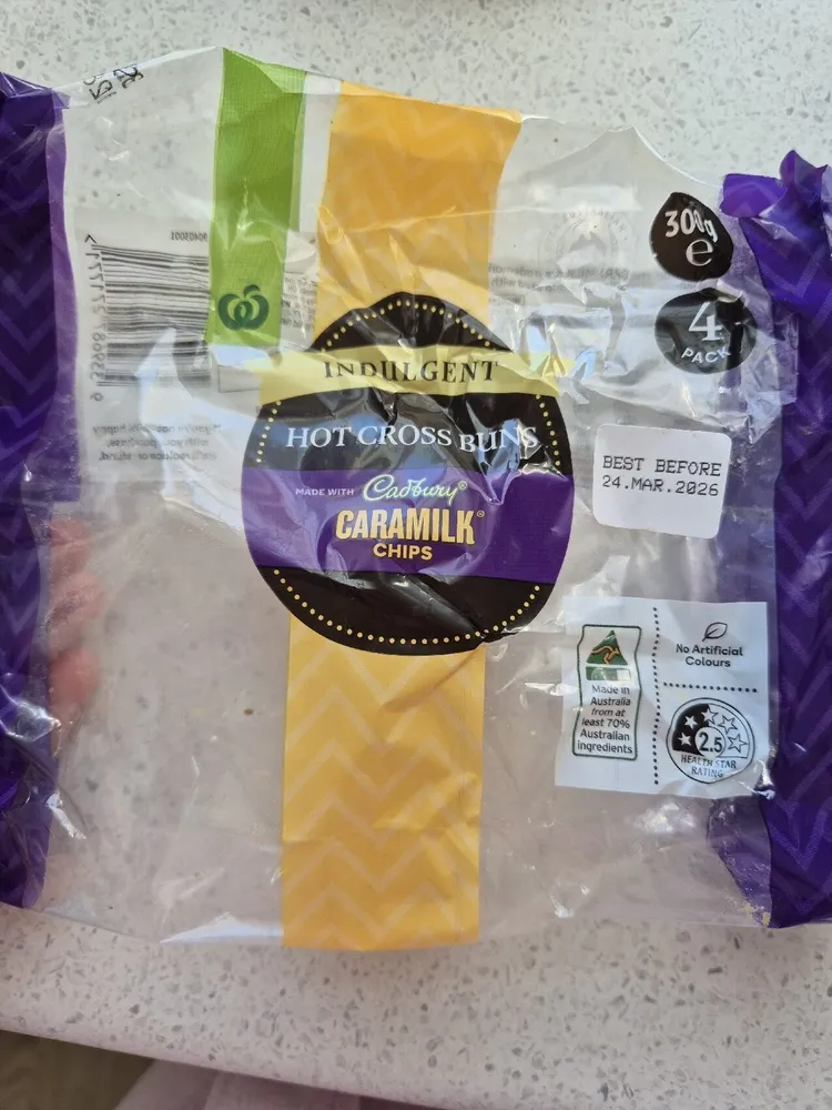 Caramilk Hot Cross Bun