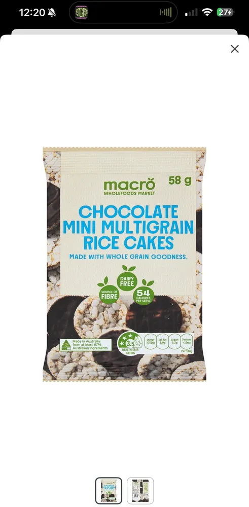 CHOCOLATE MINI MULTIGRAIN RICE CAKES