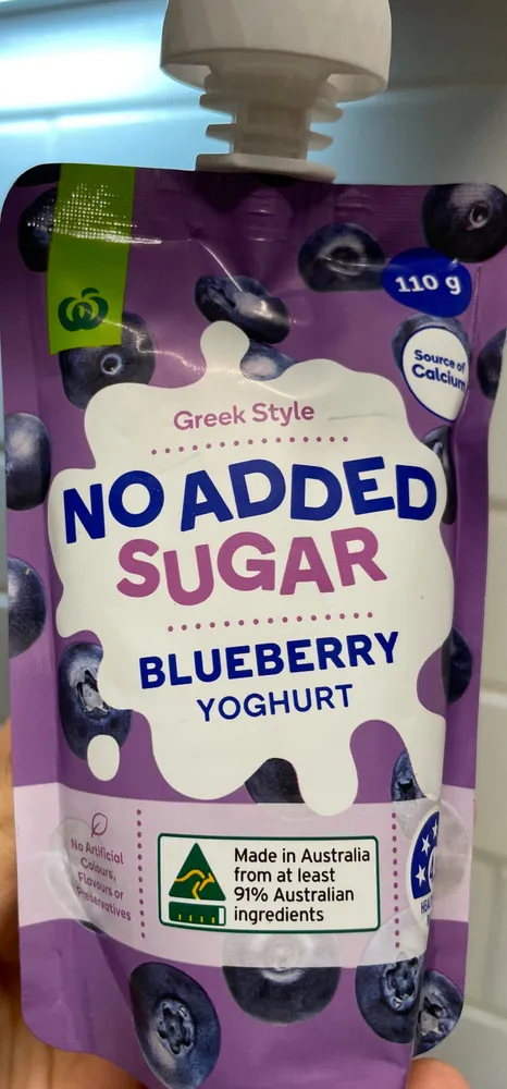 Greek Style No Added Sugar Blueberry Yoghurt