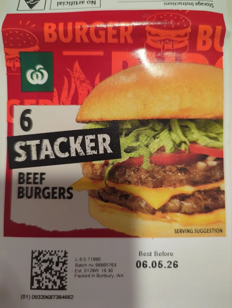 6 Stacker Beef Burgers