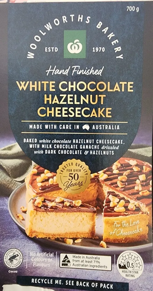 White Chocolate And Hazelnut Cheesecake