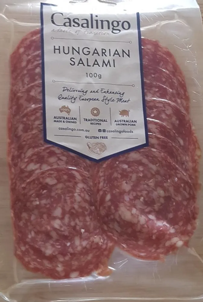 Mild Hungerian Salami Sliced 100g