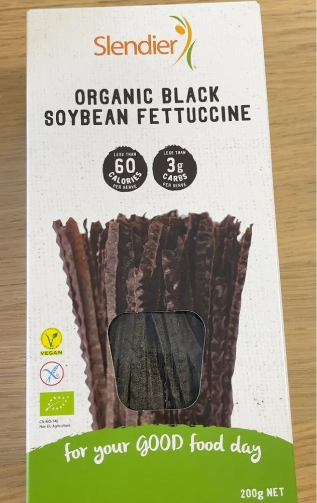 Organic black soybean fettucine