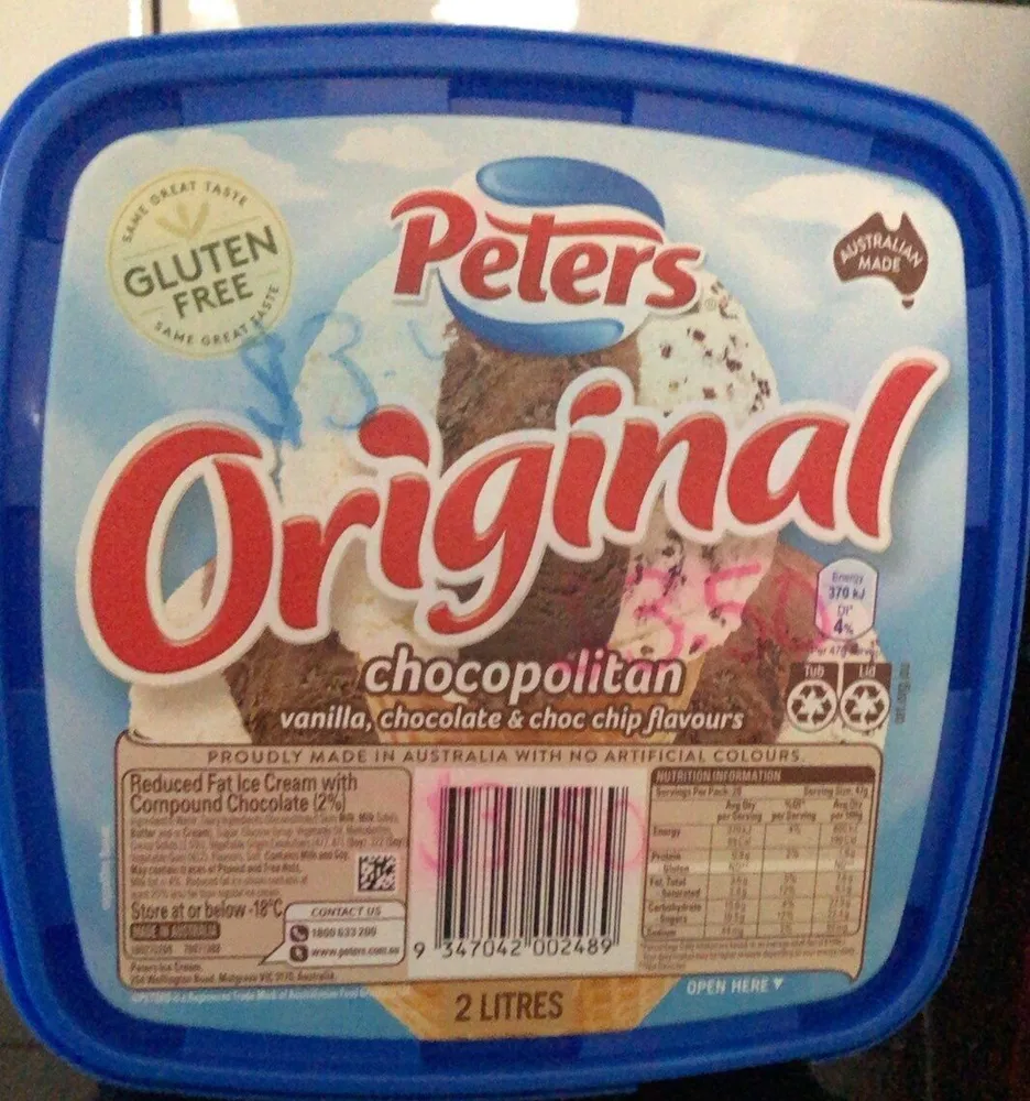 Chocopolitan vanilla, chocolate & choc chip flavours