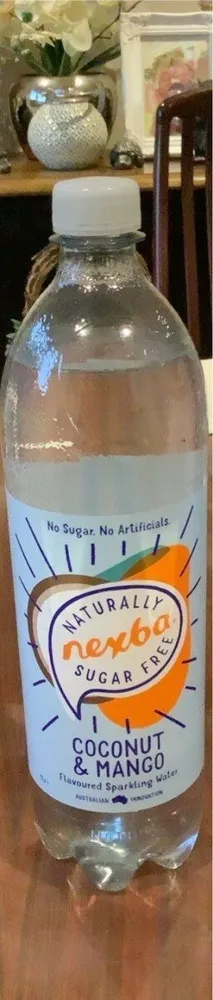 Coconut & mango flavoured sparkling water