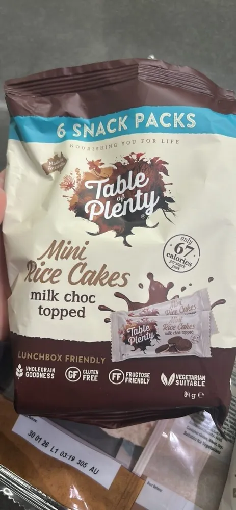 Mini Rice Cakes milk choc topped