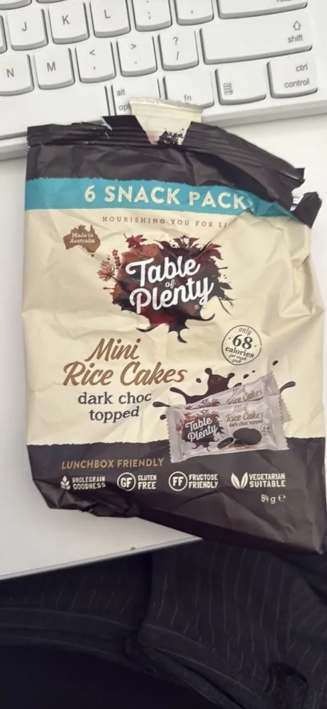 Mini Rice Cakes dark choc topped