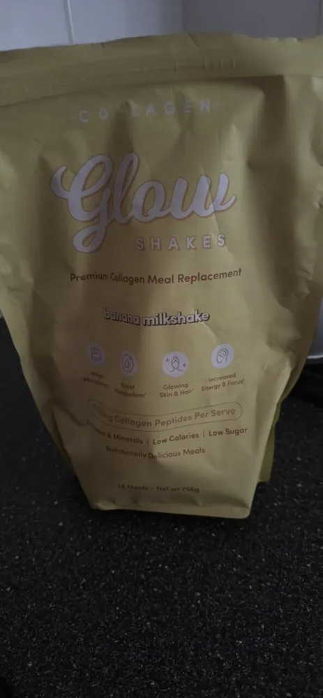 Glow Shakes banana milkshake Flavour Premium Collagen Meal Replacement