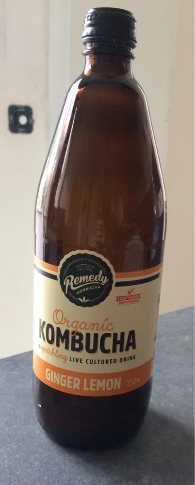 Organic kombucha ginger lemon