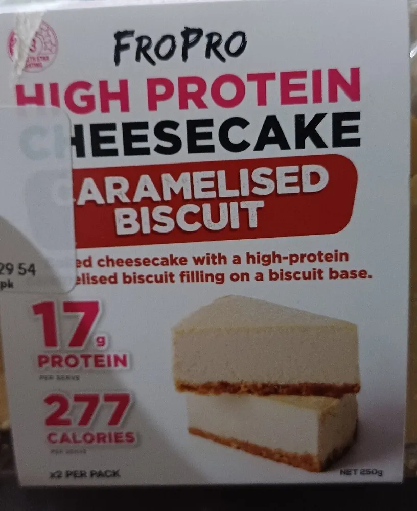HIGH PROTEIN CHEESECAKE CARAMELISED BISCUIT