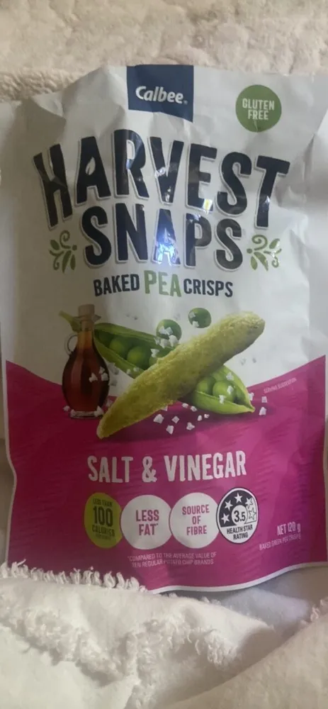 HARVEST SNAPS BAKED PEA CRISPS SALT & VINEGAR