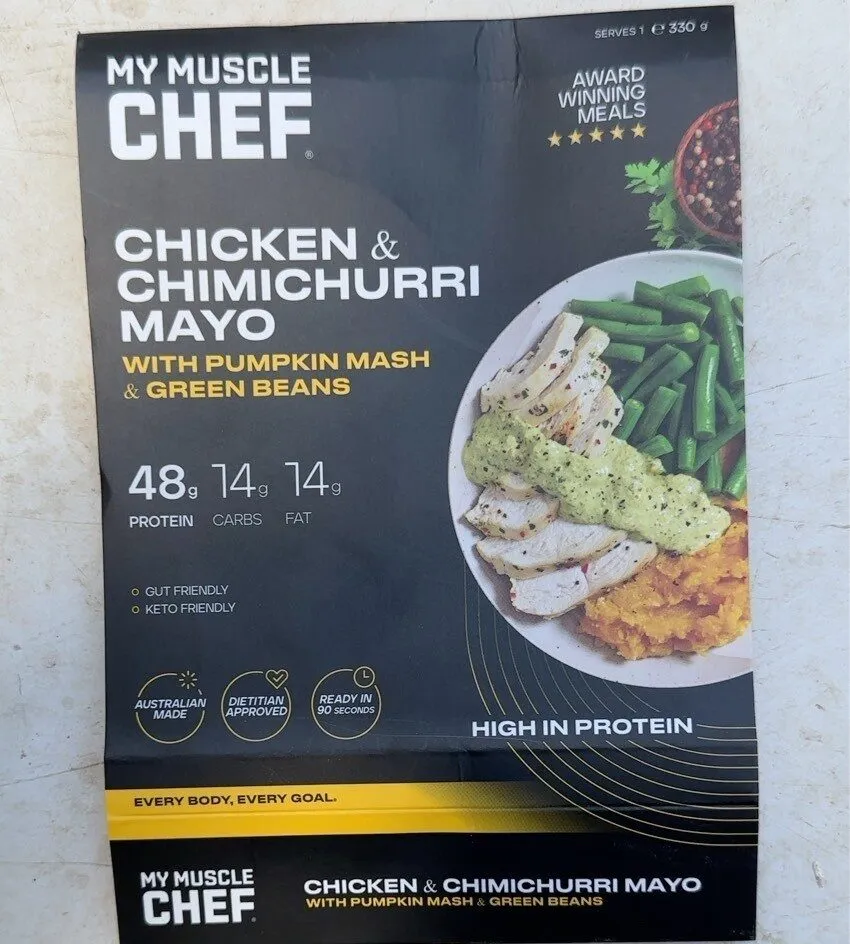 Chicken & Chimichurri Mayo With Pumpkin Mash & Green Beans